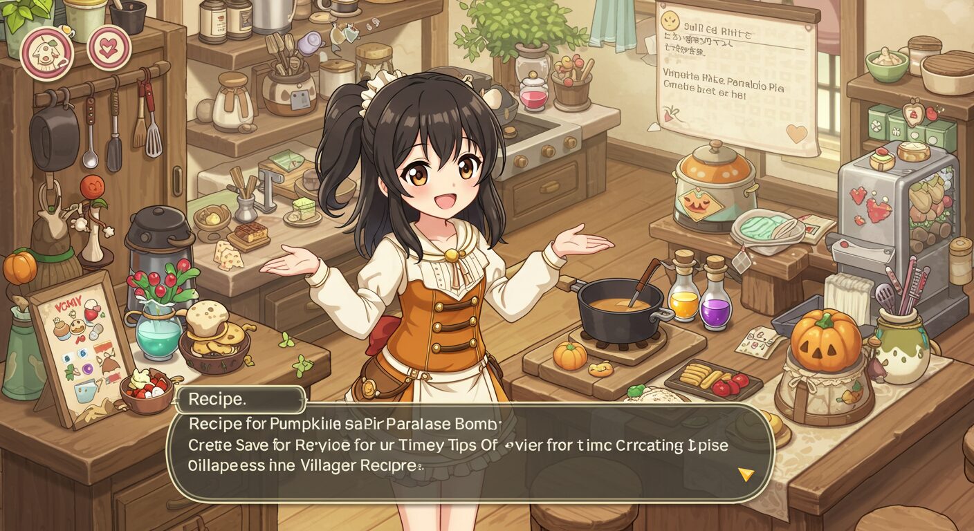 ファンタジーライフiパンプキンパイ まひばくだん レシピと住民レシピの時短テクニック