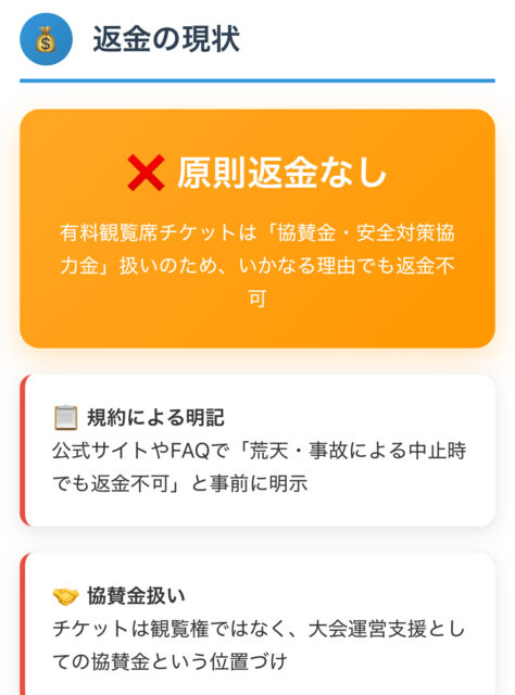 2025みなとみらい花火大会中止で有料席でも返金無し？返金ルールはどうなってる