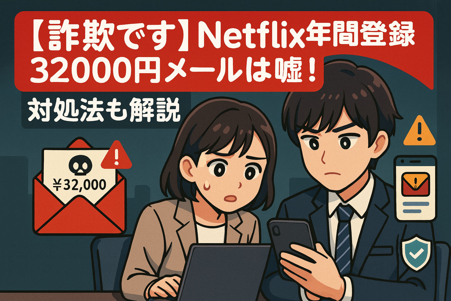 【詐欺です】Netflix年間登録32000円メールは嘘！対処法も解説