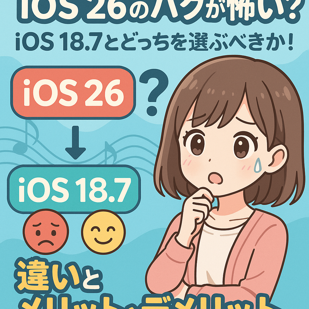 iOS 26のバグが怖い？iOS 18.7とどっちを選ぶべきか！違いとメリット・デメリット