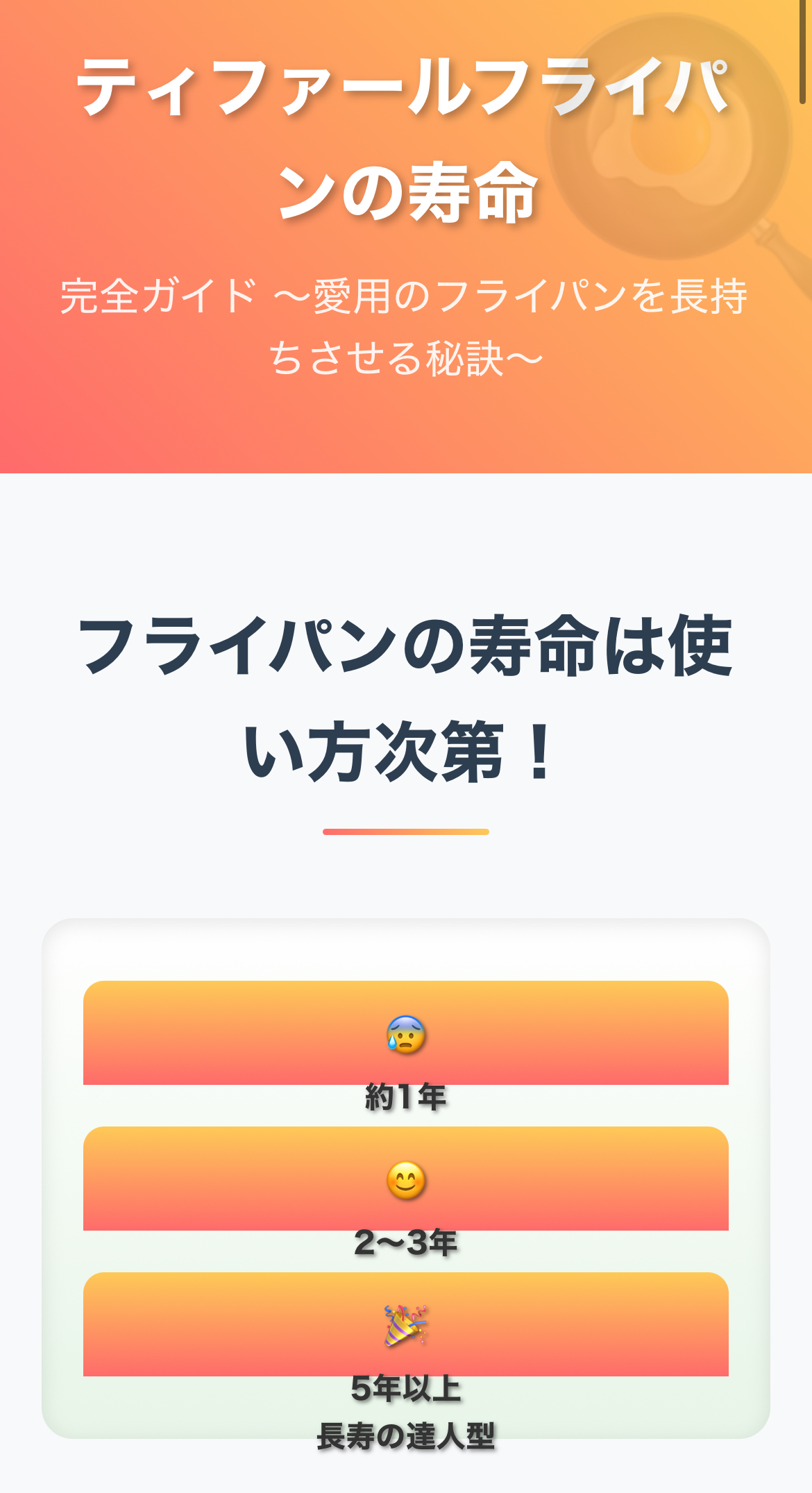 【長持ちさせる秘訣５選】ティファールのフライパン本当の寿命は何年？