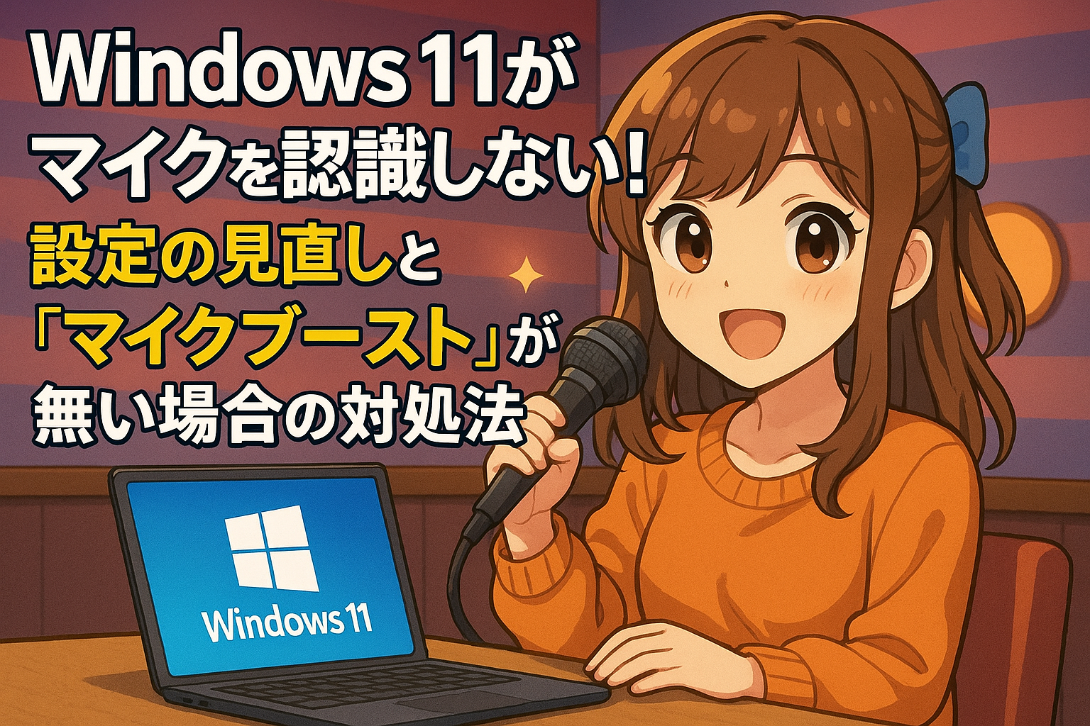 Windows 11がマイクを認識しない！設定の見直しと「マイクブースト」が無い場合の対処法