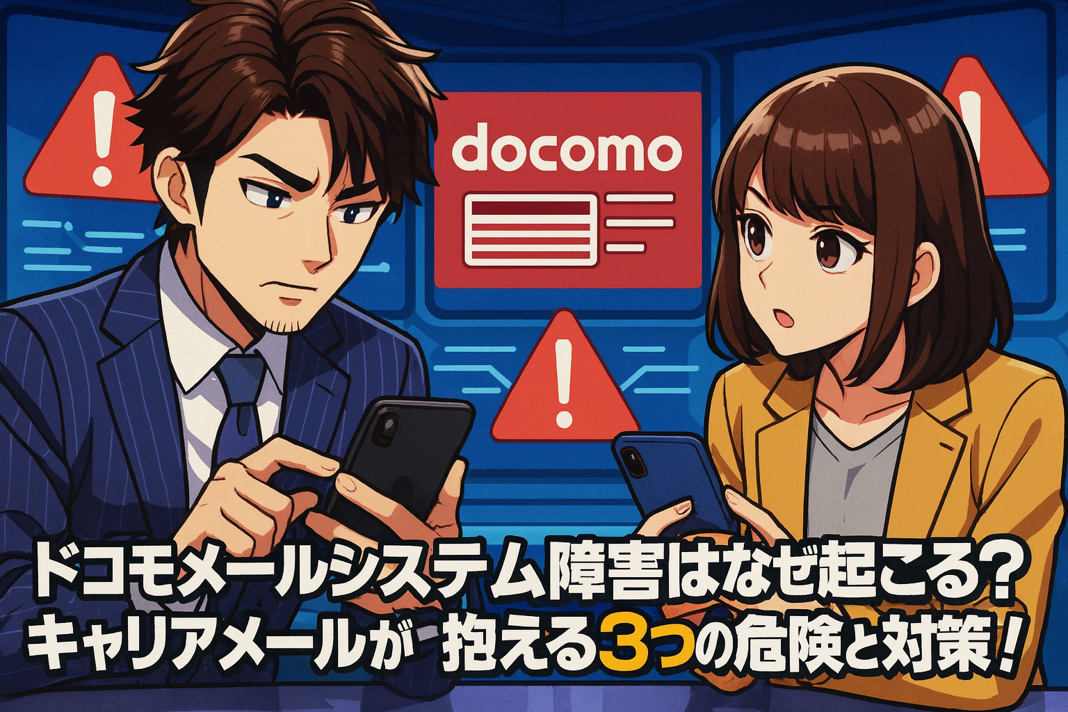 ドコモメールシステム障害はなぜ起こる？キャリアメールが抱える3つの危険と対策！