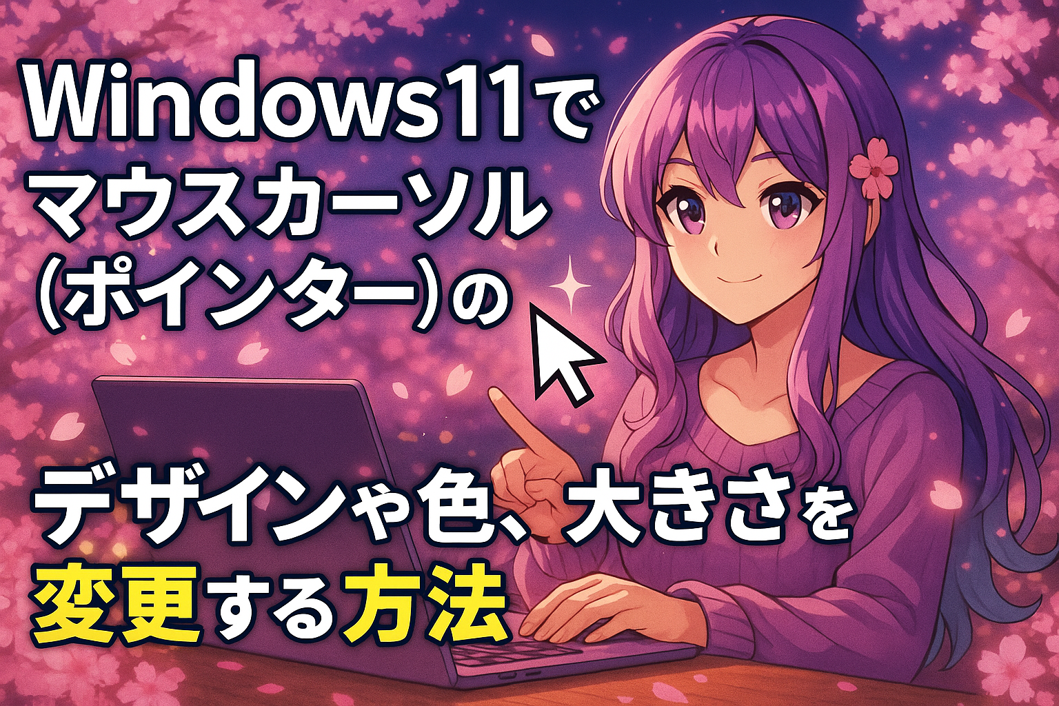 Windows11でマウスカーソル(ポインター)のデザインや色、大きさを変更する方法