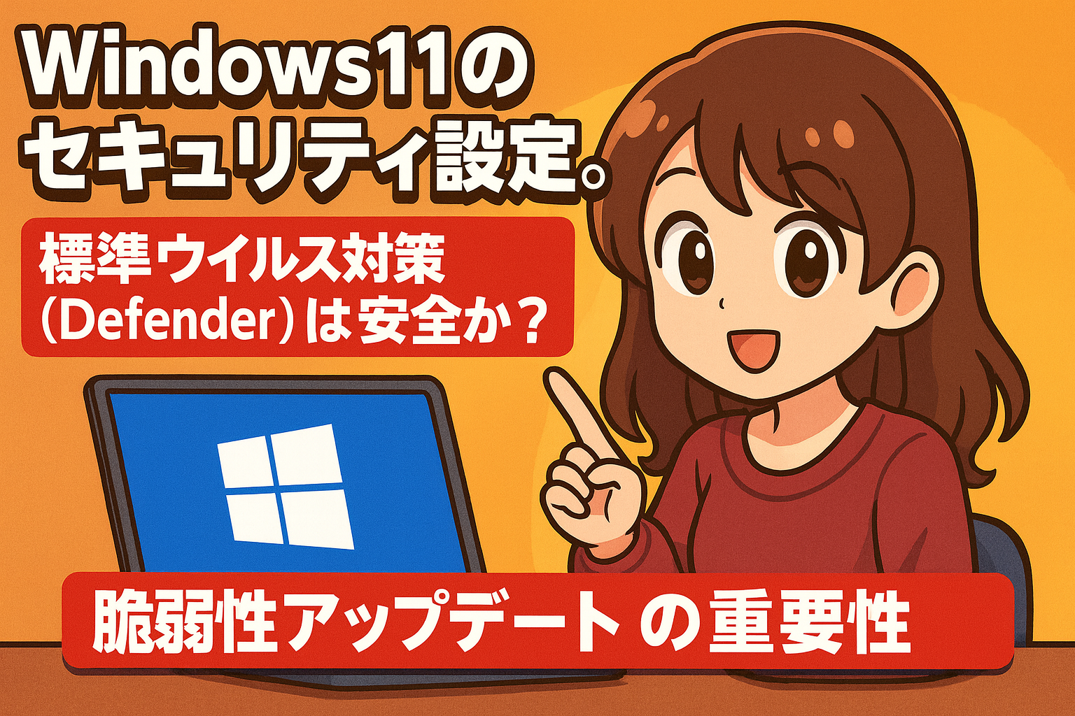 Windows11のセキュリティ設定。標準ウイルス対策(Defender)は安全か?脆弱性アップデートの重要性