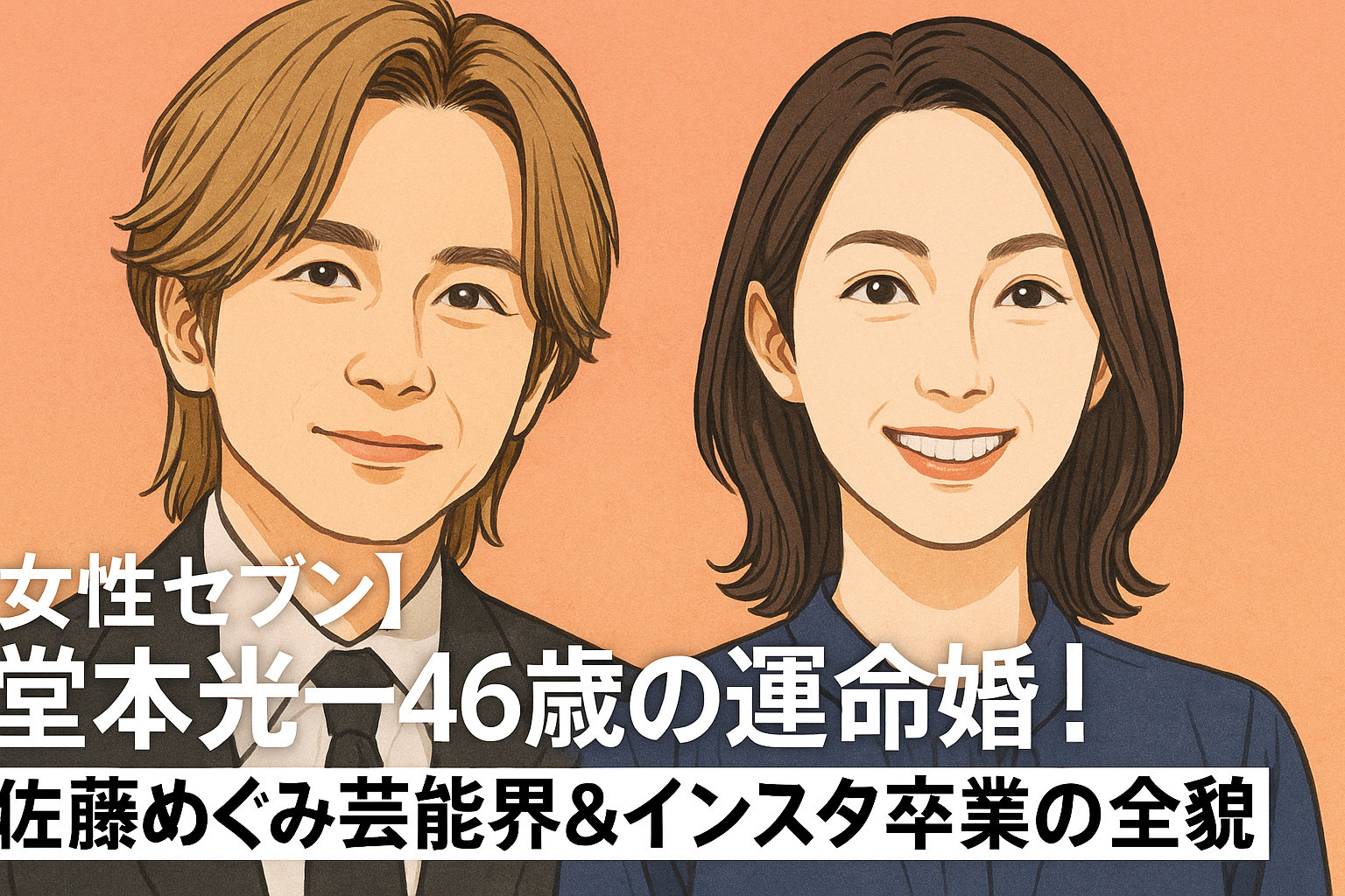 【女性セブン】堂本光一46歳の運命婚！佐藤めぐみ芸能界＆インスタ卒業の全貌