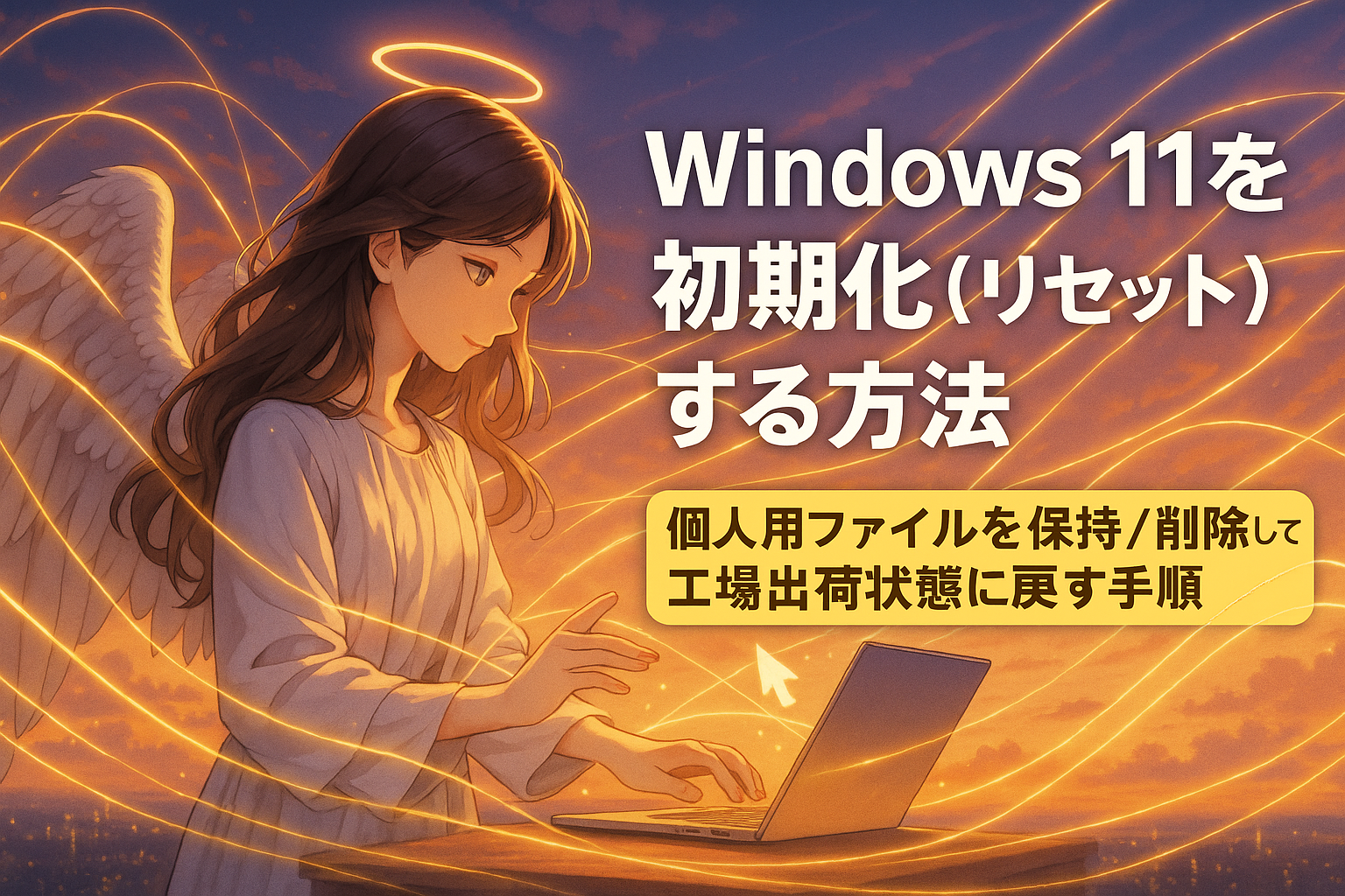 Windows 11を初期化(リセット)する方法。個人用ファイルを保持/削除して工場出荷状態に戻す手順
