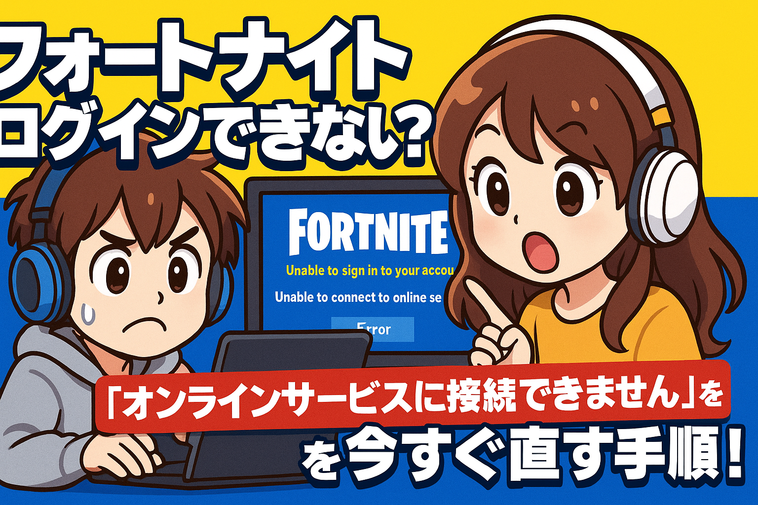 フォートナイト ログインできない？「オンラインサービスに接続できません」を今すぐ治す手順！