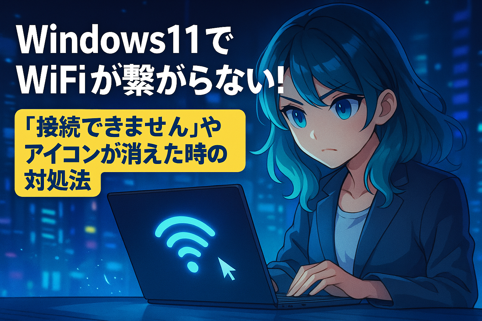 Windows11でWiFiが繋がらない！「接続できません」やアイコンが消えた時の対処法