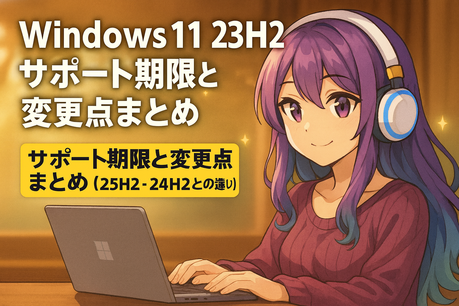 Windows 11 23H2とは?サポート期限と変更点まとめ(25H2/24H2との違い)
