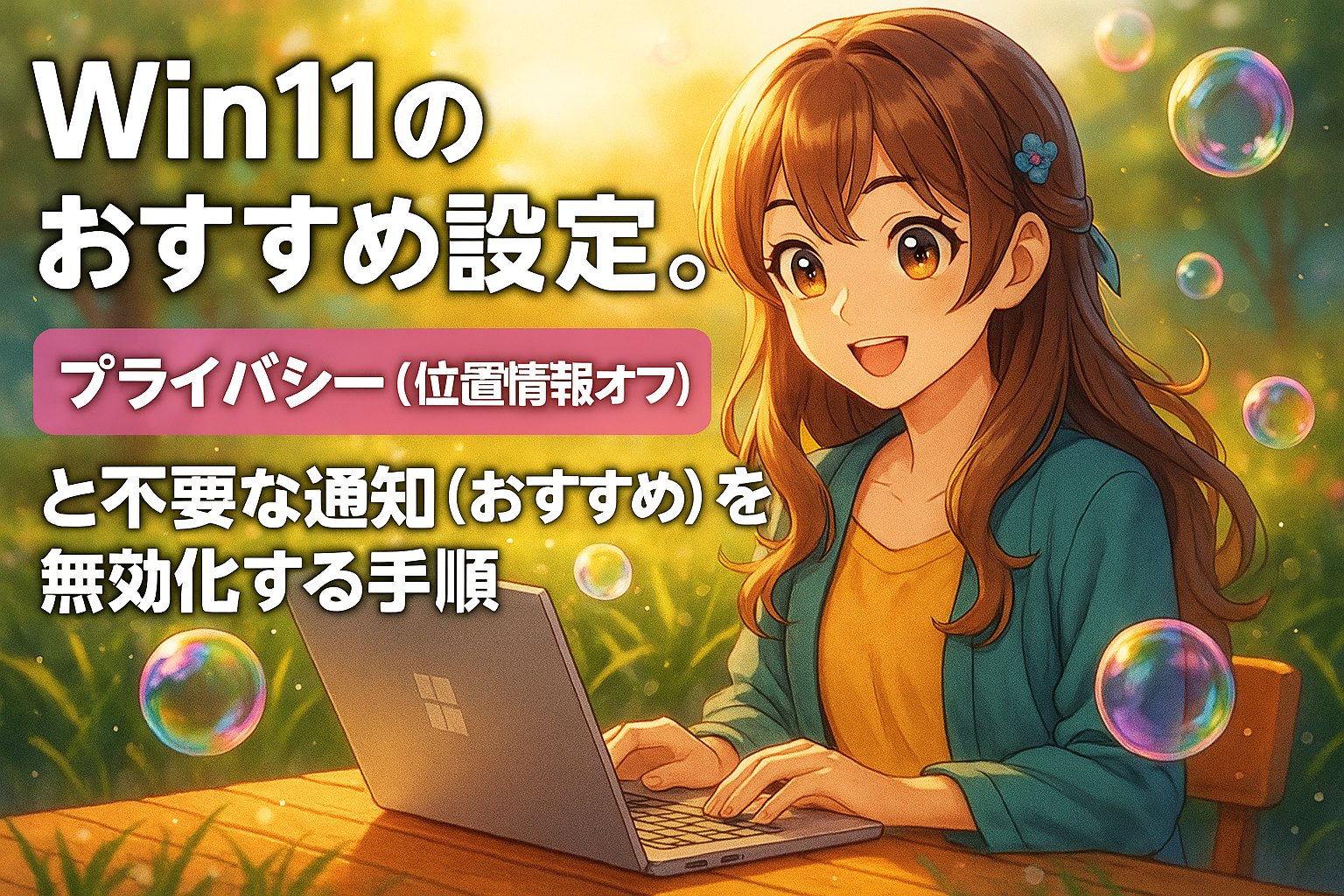 Win11のおすすめ設定。プライバシー(位置情報オフ)と不要な通知(おすすめ)を無効化する手順