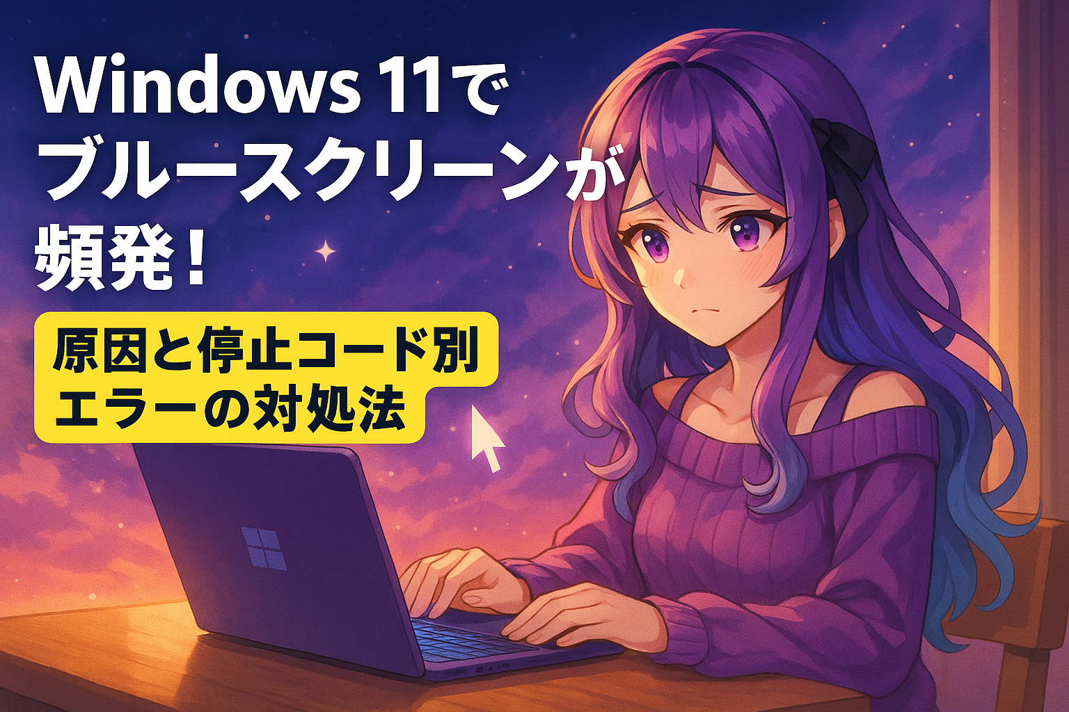 Windows 11でブルースクリーンが頻発!原因と停止コード別エラーの対処法
