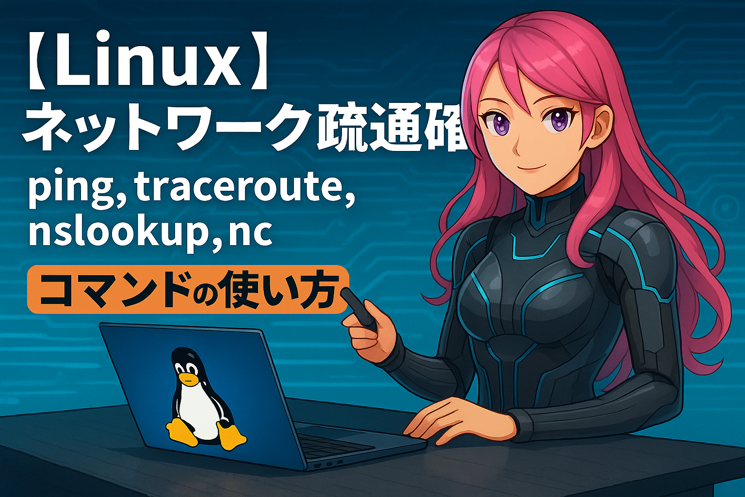 【Linux】ネットワーク疎通確認コマンド (ping, traceroute, nslookup, nc) の使い方