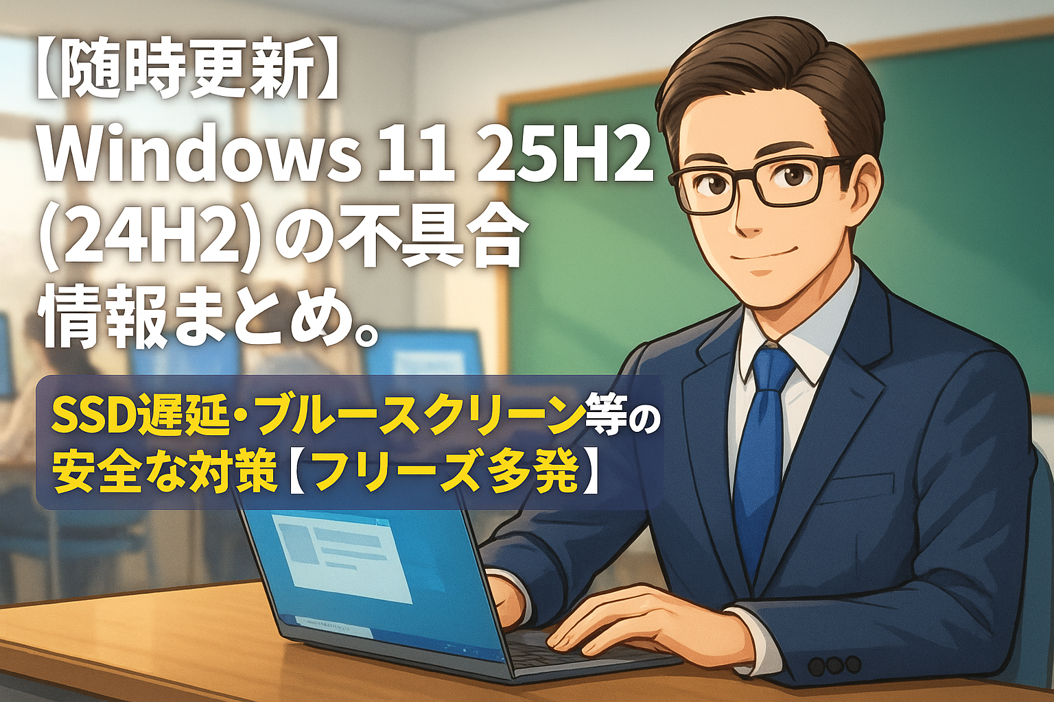 【随時更新】Windows 11 25H2 (24H2) の不具合情報まとめ。SSD遅延・ブルースクリーン等の安全な対策【フリーズ多発】
