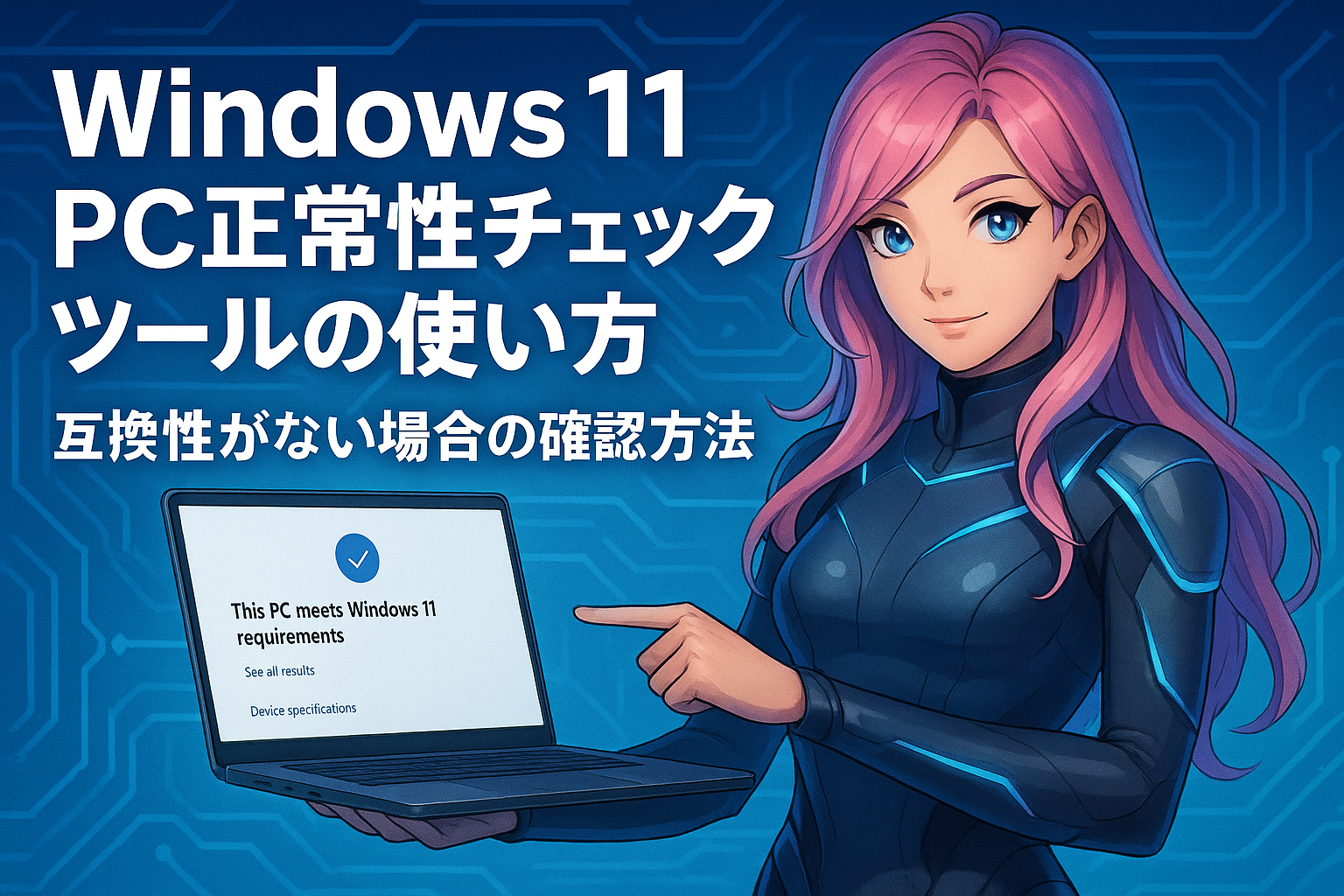 Windows11 PC正常性チェックツールの使い方。互換性がない場合の確認方法