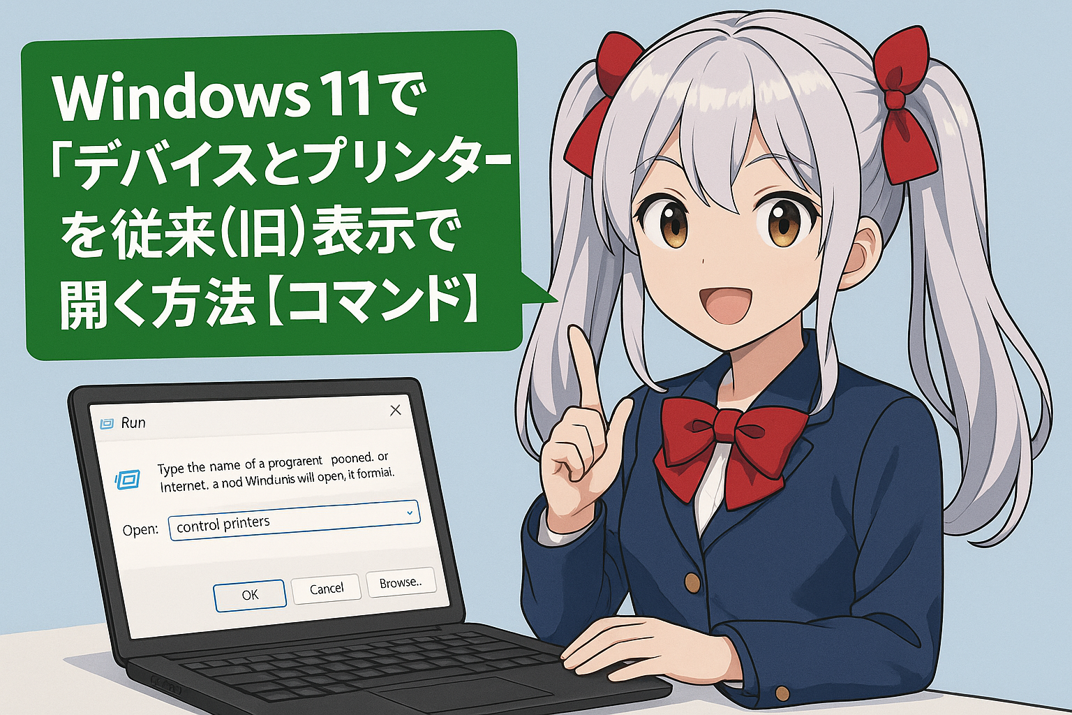 Windows 11で「デバイスとプリンター」を従来（旧）表示で開く方法【コマンド】