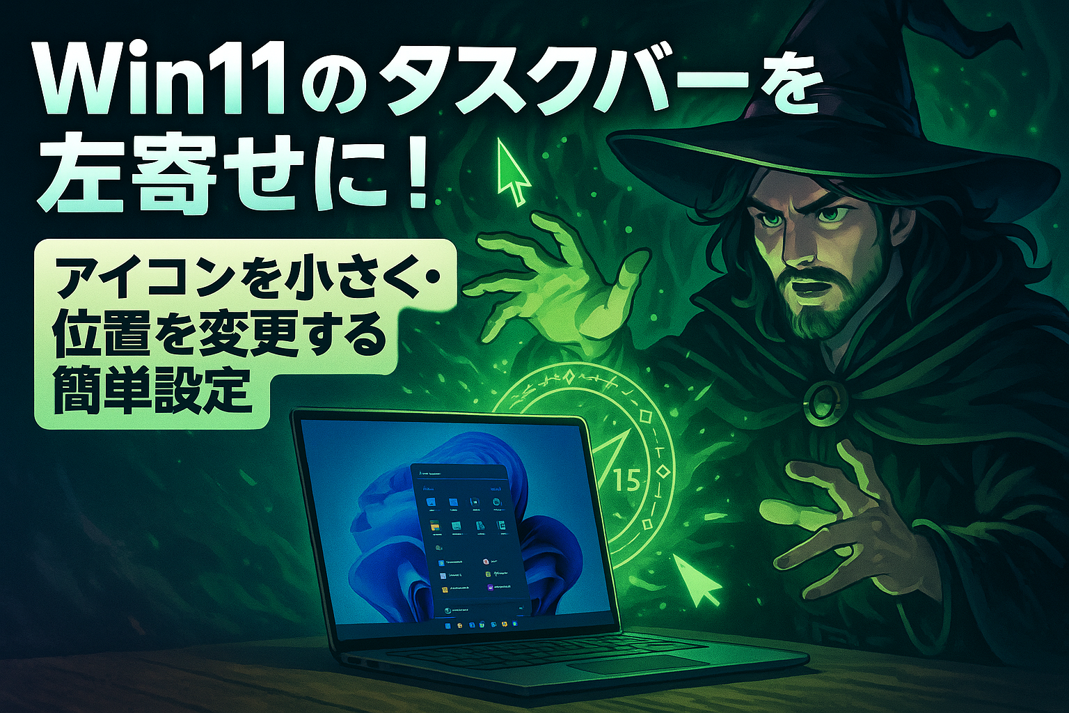 Win11のタスクバーを左寄せに!アイコンを小さく・位置を変更する簡単設定