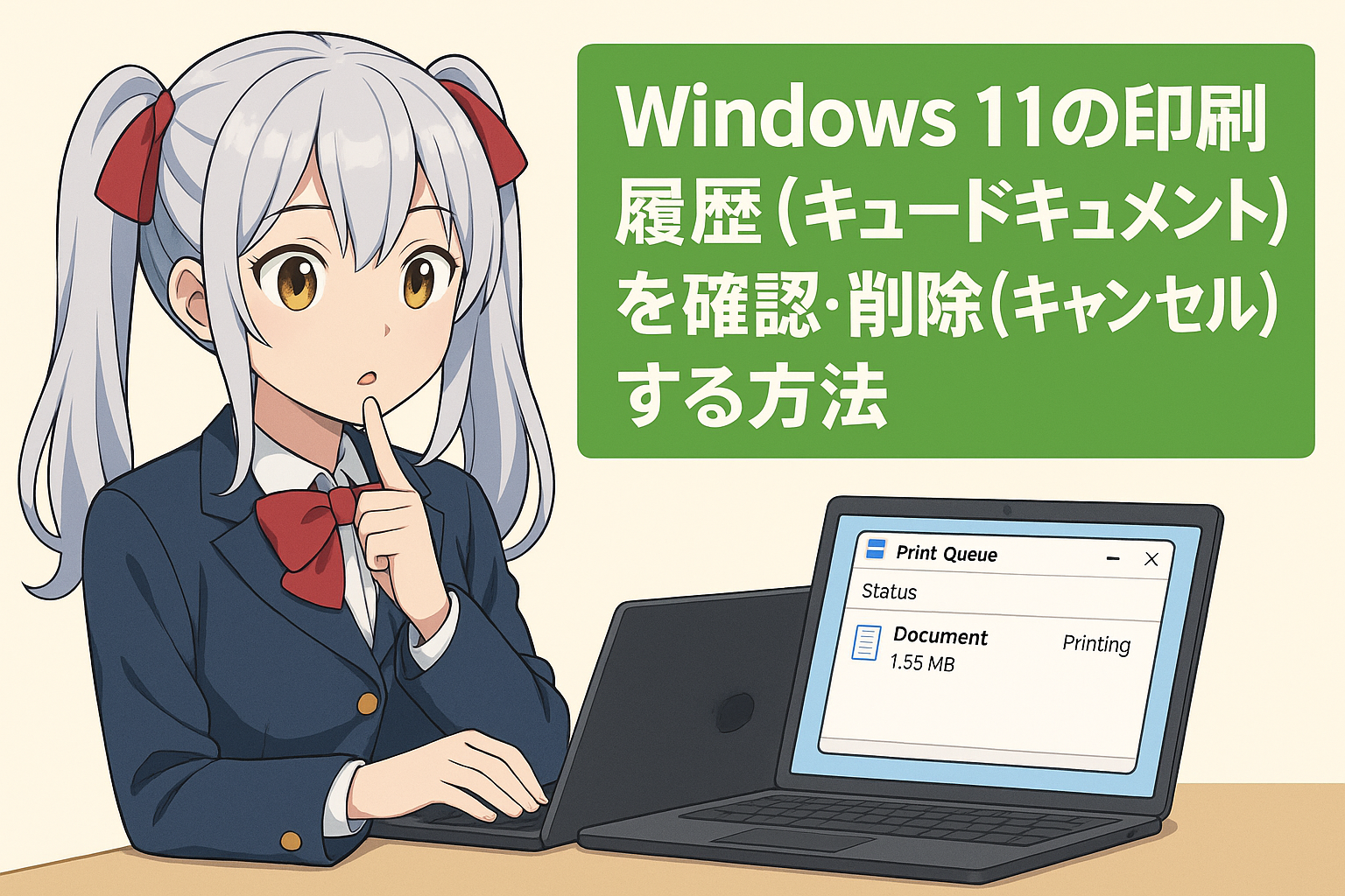 Windows 11の印刷履歴（キュードキュメント）を確認・削除（キャンセル）する方法