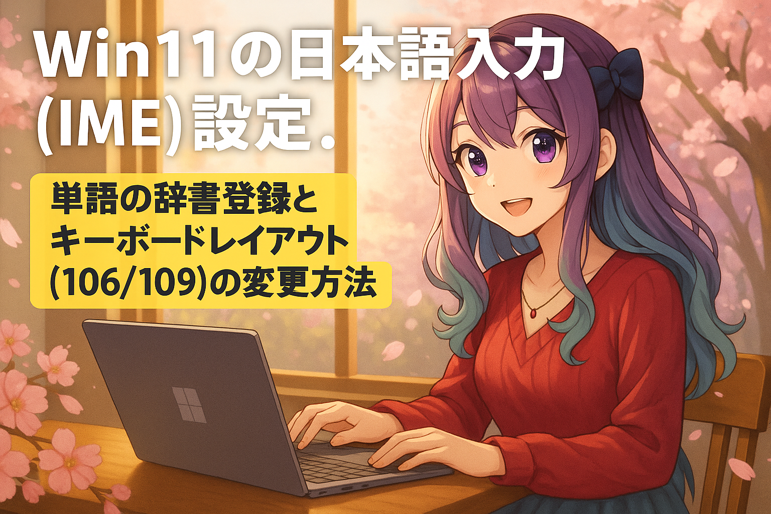 Win11の日本語入力(IME)設定。単語の辞書登録とキーボードレイアウト（106/109）の変更方法
