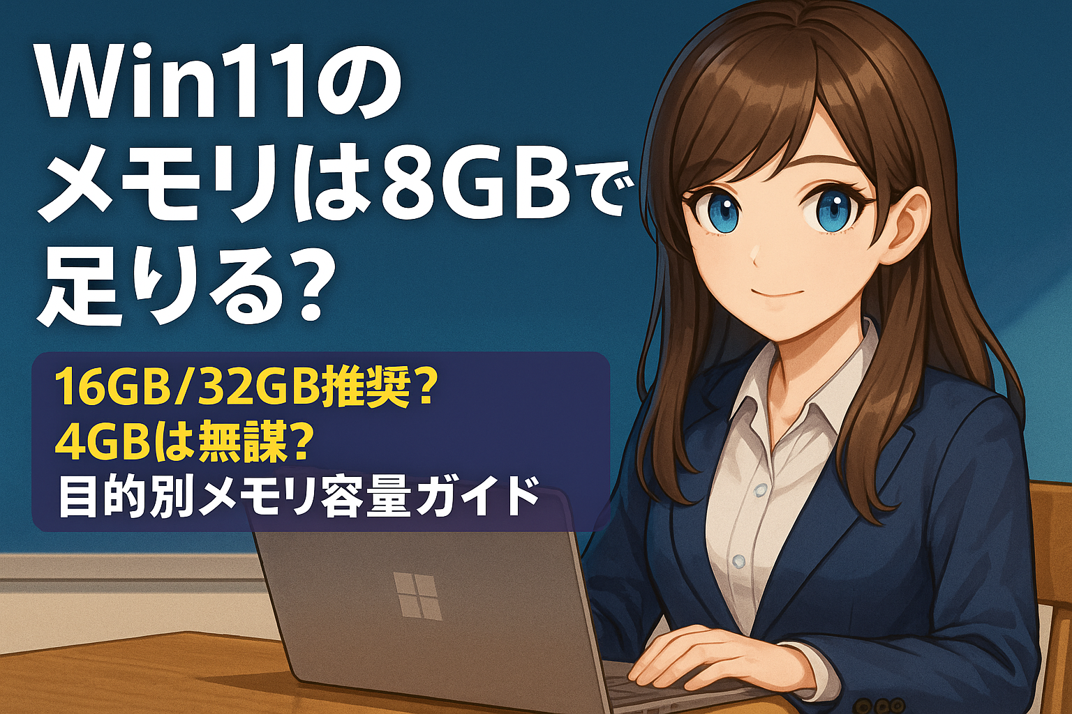 Win11のメモリは8GBで足りる？16GB/32GB推奨？4GBは無謀？目的別メモリ容量ガイド