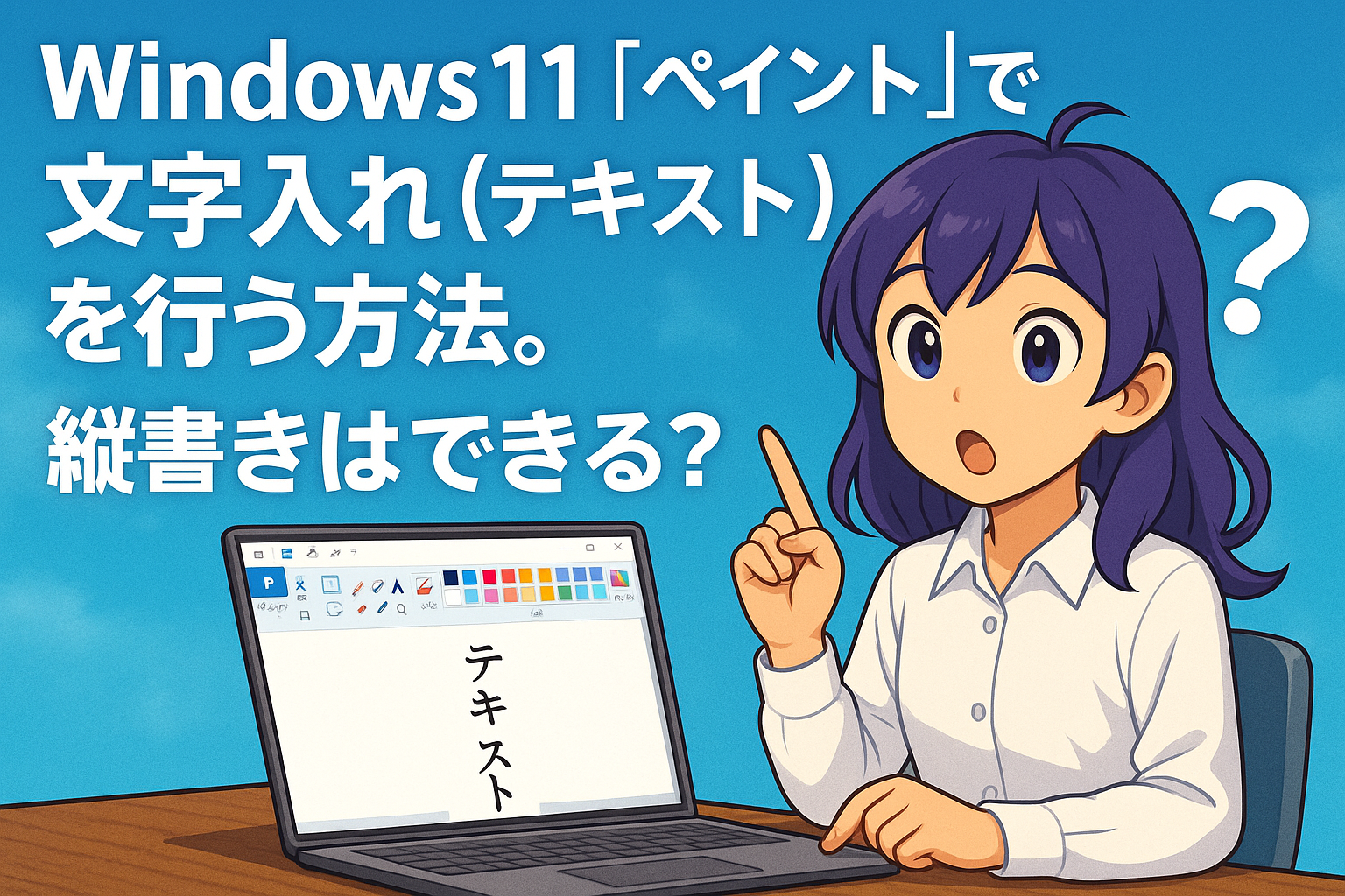 Windows 11「ペイント」で文字入れ（テキスト）を行う方法。縦書きはできる？