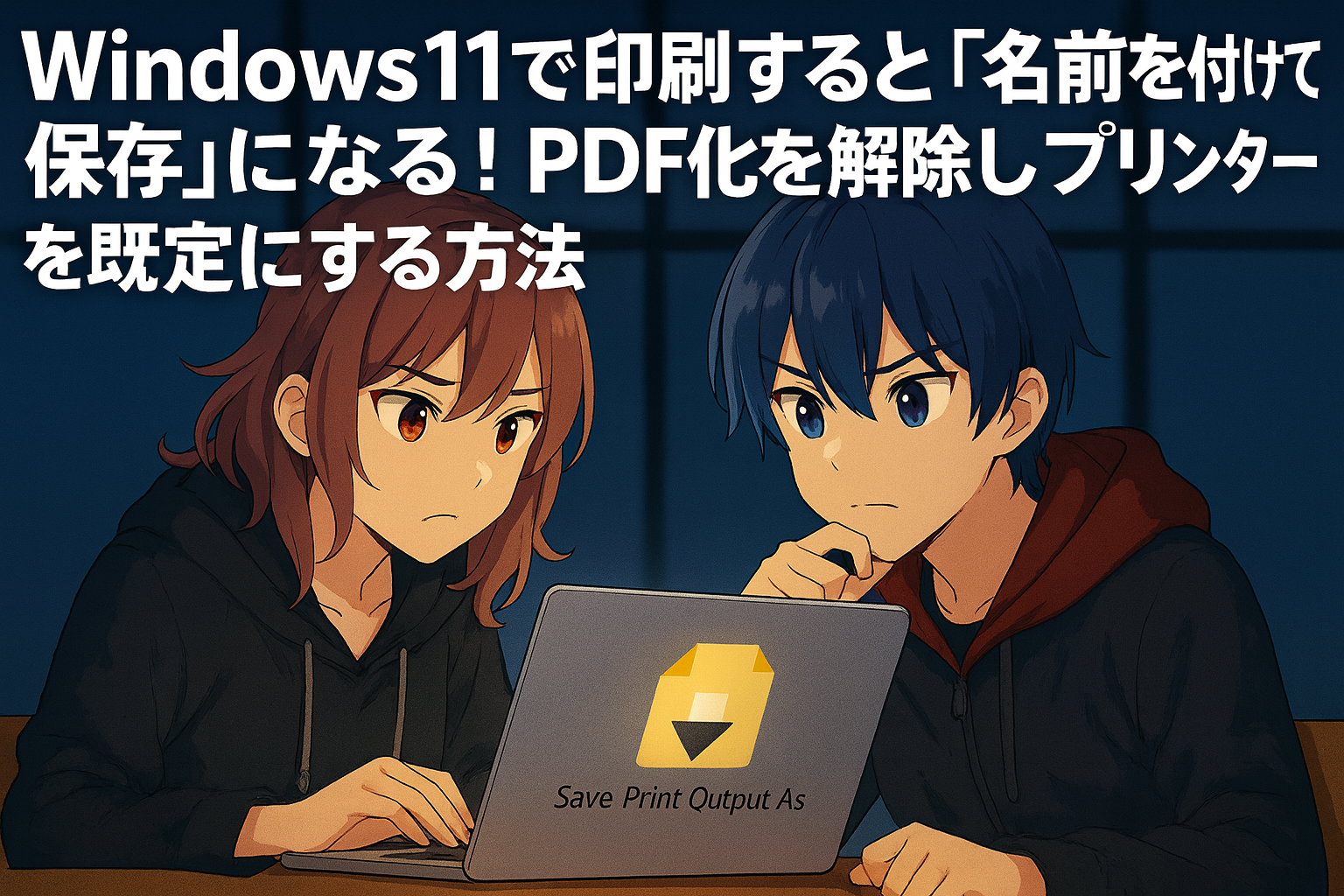 Windows 11で印刷すると「名前を付けて保存」になる！PDF化を解除しプリンターを既定にする方法