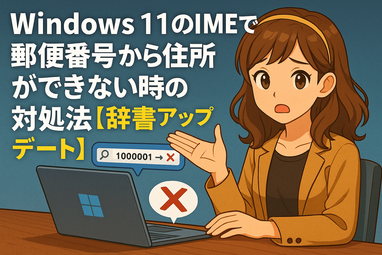 Windows 11のIMEで郵便番号から住所変換ができない時の対処法【辞書アップデート】