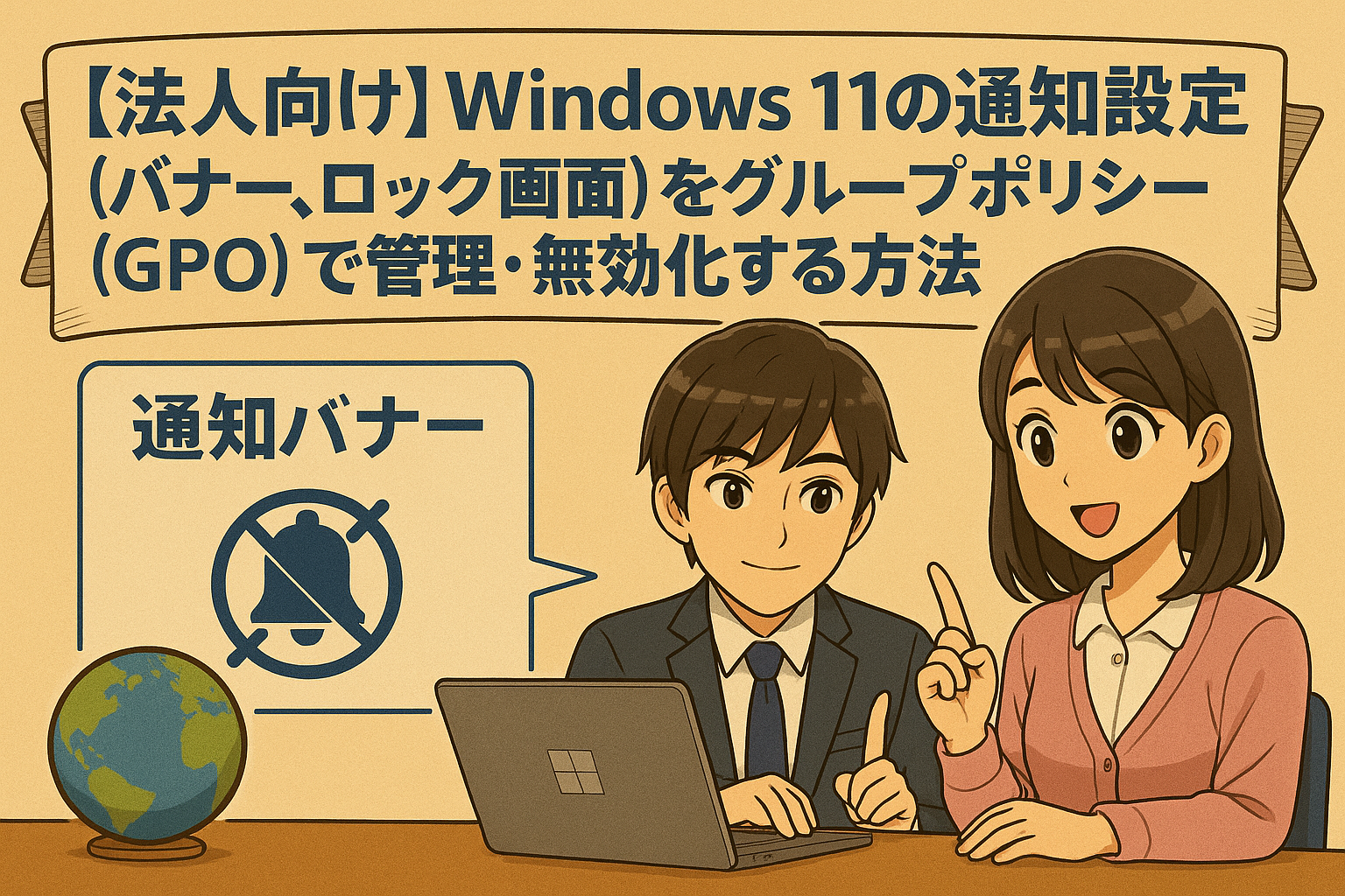 【法人向け】Windows 11の通知設定（バナー, ロック画面）をグループポリシー（GPO）で管理・無効化する方法