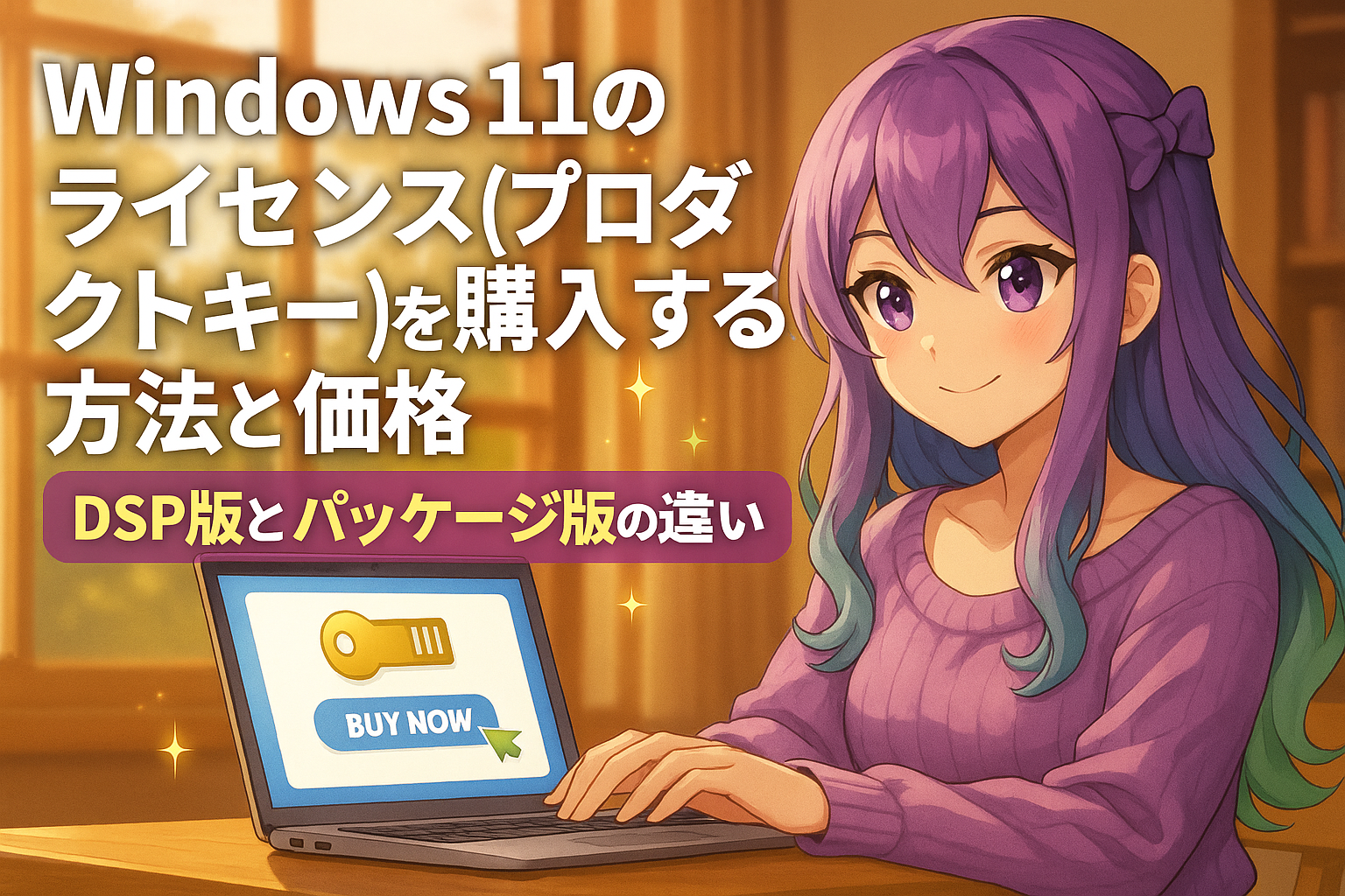 Windows11のライセンス（プロダクトキー）を購入する方法と価格。DSP版とパッケージ版の違い