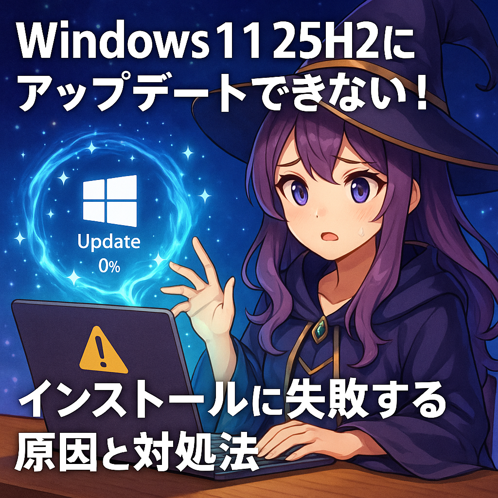 Windows11 25H2にアップデートできない！インストールに失敗する原因と対処法