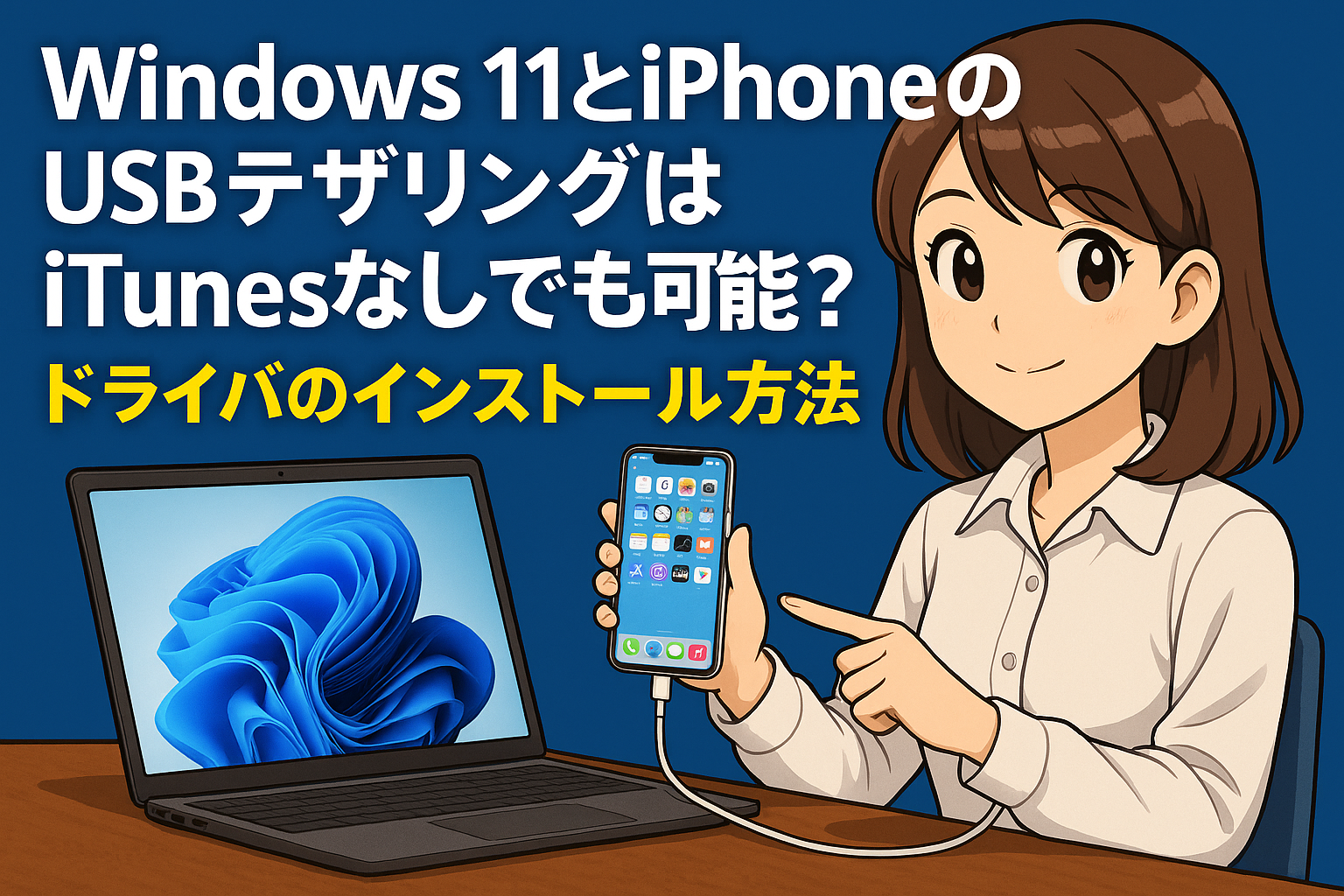 Windows 11とiPhoneのUSBテザリングはiTunesなしでも可能？ドライバのインストール方法