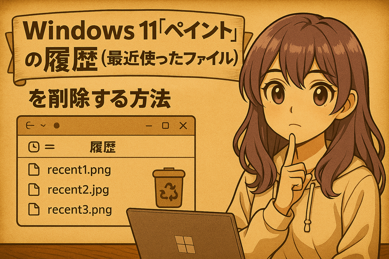 Windows 11「ペイント」の履歴（最近使ったファイル）を削除する方法