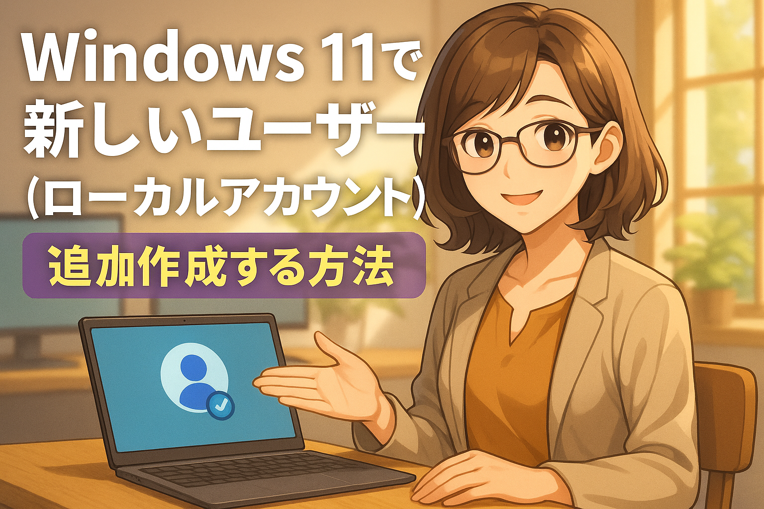 Windows 11で新しいユーザー（ローカルアカウント）を追加作成する方法