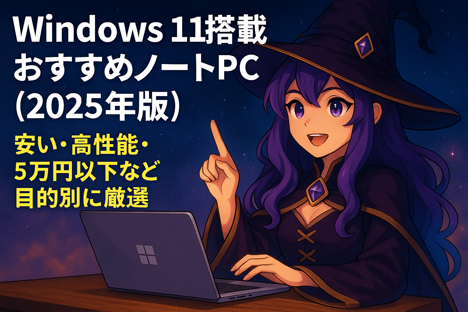 Windows11 搭載おすすめノートPC【2025年版】安い・高性能・5万円以下など目的別に厳選