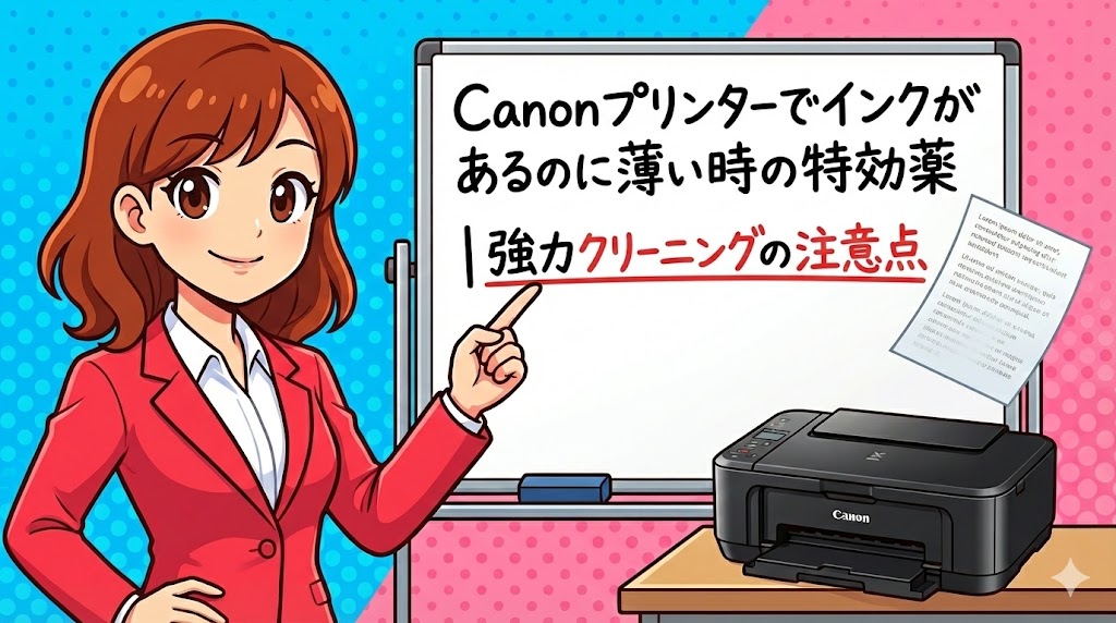 Canonプリンターでインクがあるのに薄い時の特効薬｜強力クリーニングの注意点