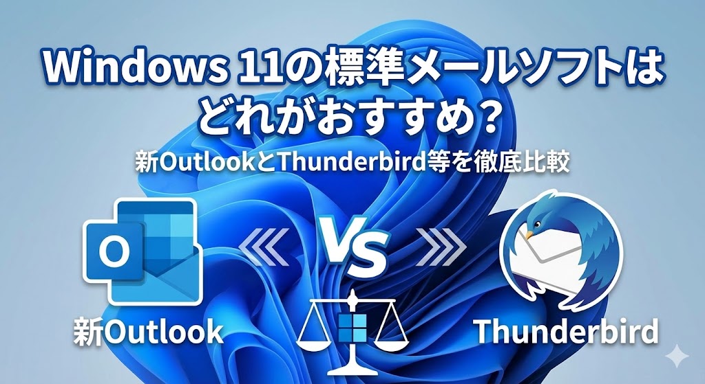 Windows 11の標準メールソフトはどれがおすすめ？新OutlookとThunderbird等を徹底比較