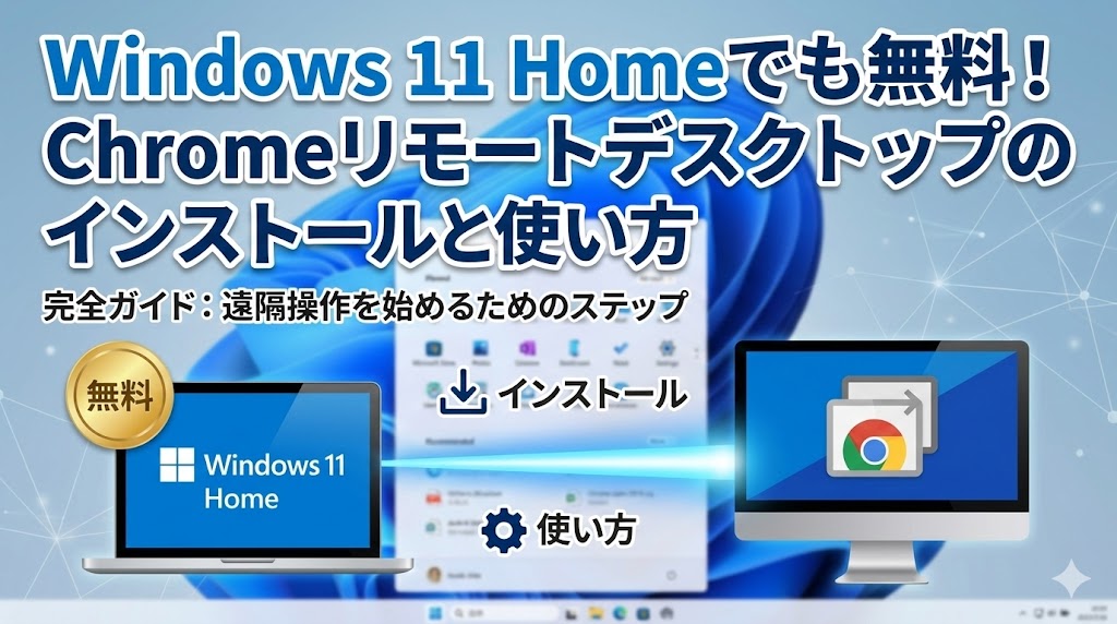 Windows 11 Homeでも無料！Chromeリモートデスクトップのインストールと使い方