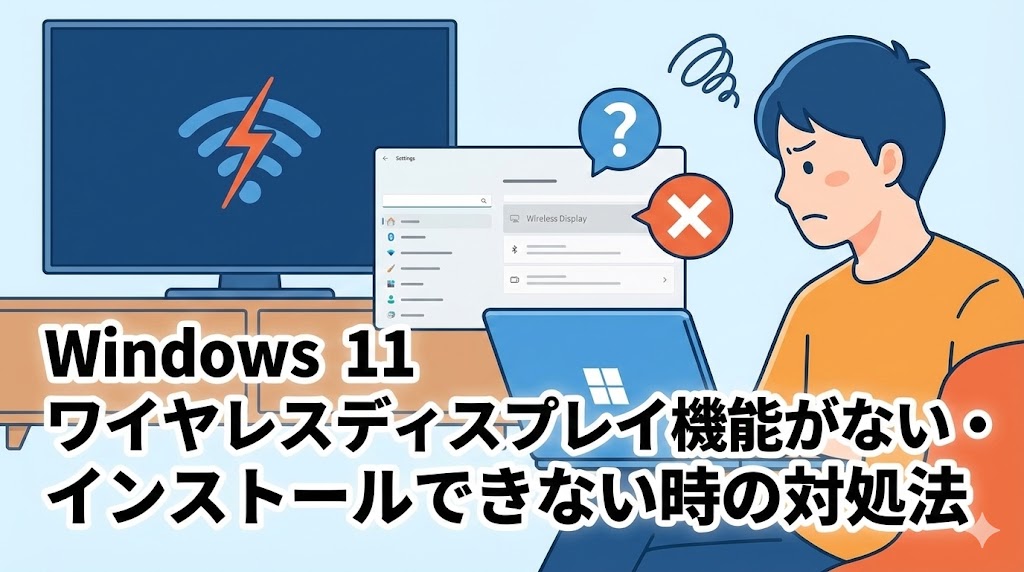 Windows 11で「ワイヤレスディスプレイ」機能がない・インストールできない時の対処法