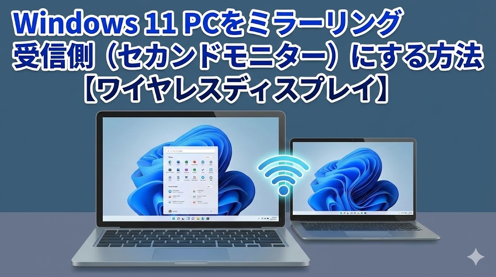 Windows 11 PCをミラーリング受信側（セカンドモニター）にする方法【ワイヤレスディスプレイ】