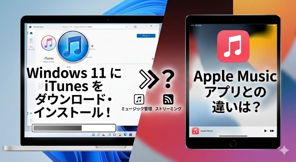 Windows 11にiTunesをダウンロード・インストールする方法。Apple Musicアプリとの違いは？