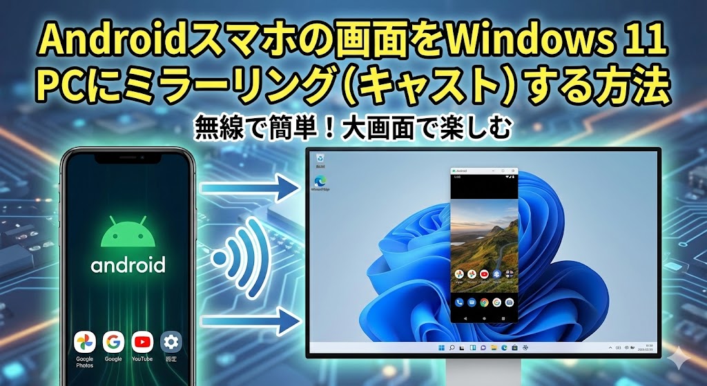 Androidスマホの画面をWindows 11 PCにミラーリング（キャスト）する方法