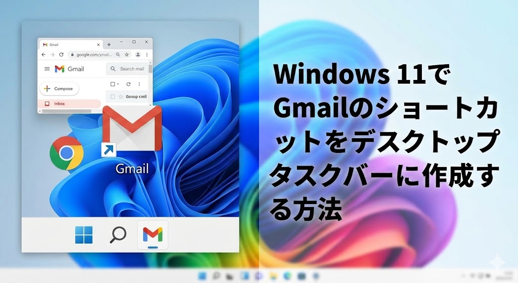 Windows 11でGmailのショートカットをデスクトップやタスクバーに作成する方法