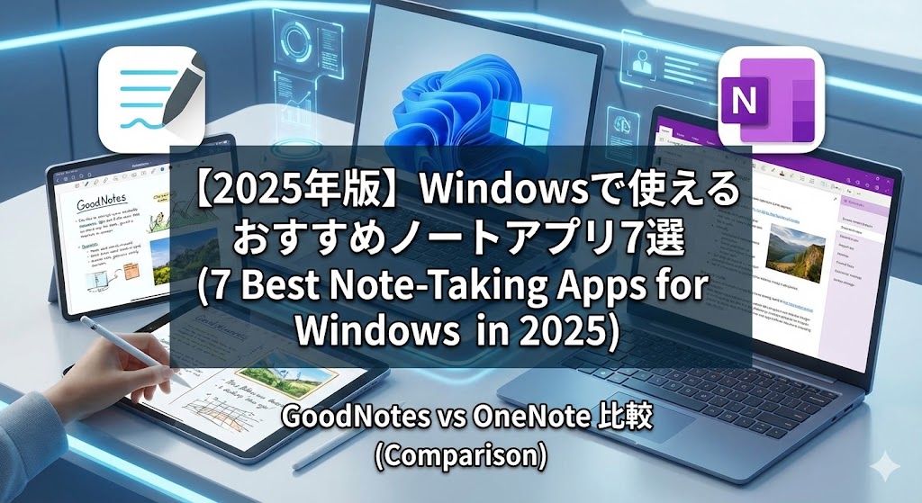 【2025年版】Windowsで使えるおすすめノートアプリ7選（GoodNotes, OneNote比較）