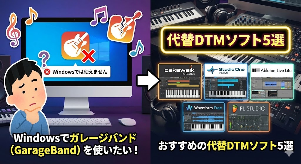 Windowsでガレージバンド（GarageBand）を使いたい！おすすめの代替DTMソフト5選