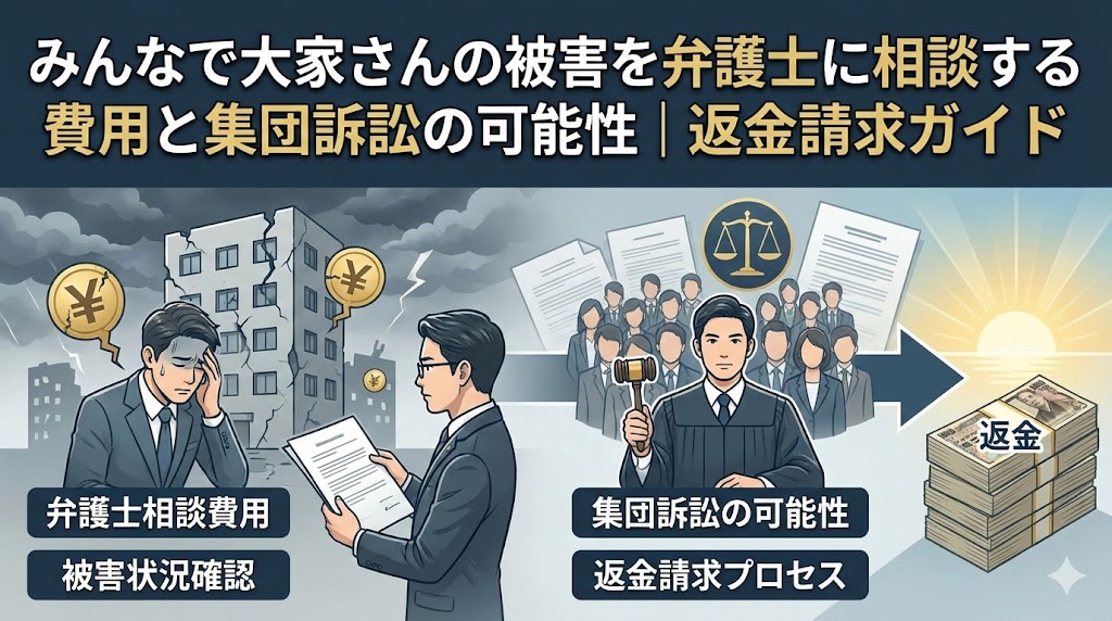 みんなで大家さんの被害を弁護士に相談する費用と集団訴訟の可能性｜返金請求ガイド