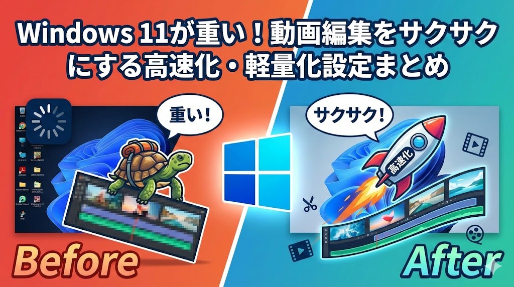 Windows 11が重い！動画編集をサクサクにする高速化・軽量化設定まとめ