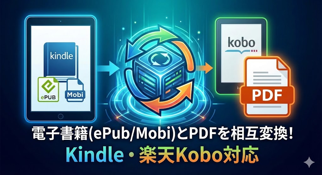 電子書籍(ePub/Mobi)とPDFを相互変換する方法【Kindle・楽天Kobo】