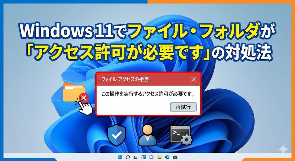 Windows 11でファイル・フォルダが削除できない！「アクセス許可が必要です」の対処法