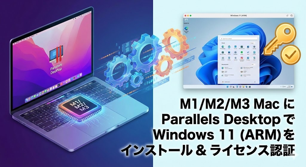 M1/M2/M3 MacにParallels DesktopでWindows 11 (ARM版) をインストールする方法とライセンス認証