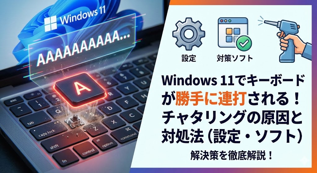 Windows 11でキーボードが勝手に連打される！チャタリングの原因と対処法（設定・ソフト）